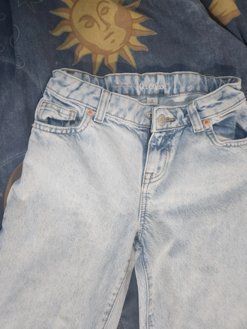 Cat & Jack Light Blue Wide-Leg Pierna Ancha Jeans